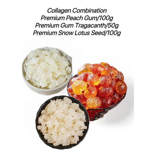 [ Collagen combination] Peach Gum100g+Snow Lotus 100g+Gum Tragacanth 50g